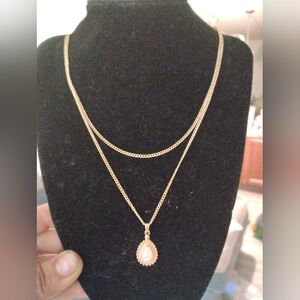 🆕 Opalescent Teardrop Layered Necklace